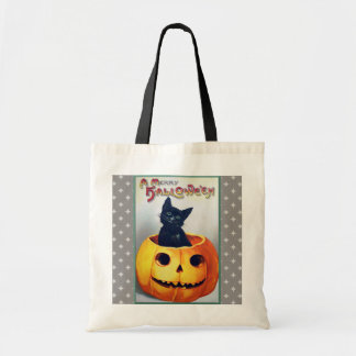 Halloween Cat en Pumpkin Tote Bag