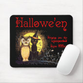 Halloween Cat en Uil Mousepad Muismat (Met muis)