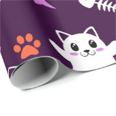 Halloween Cat Ghost Cadeaupapier (Rol Hoek)