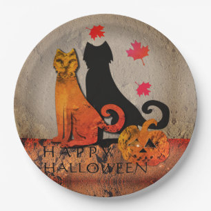 Halloween Cat Greeting Papieren Bordje