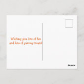 Halloween Cat Grim Reaper Briefkaart (Achterkant)