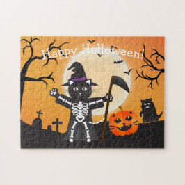 Halloween Cat Grim Reaper Legpuzzel