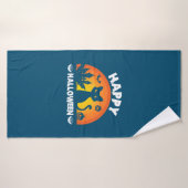 Halloween Cat Happy Halloween Birthday (Serviette de bain)