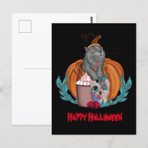 Halloween cat Happy Halloween Briefkaart