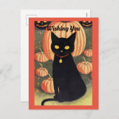 Halloween Cat Holiday Briefkaart (Voorkant / Achterkant)