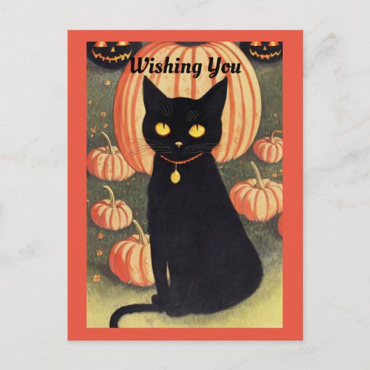 Halloween Cat Holiday Briefkaart (Voorkant)