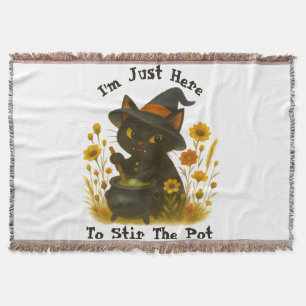 Halloween Cat - Ik ben hier om de pot te roeren Deken
