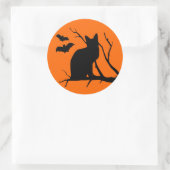 Halloween Cat In Harvest Moon Sticker (Tas)