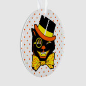 Halloween Cat in Top Hat Ornament (voorkant)