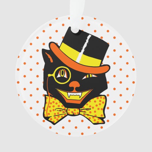  Halloween Cat in Top Hat Ornament (voorkant)