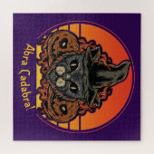 Halloween Cat in Witch Pet Abra Cadabra Legpuzzel (Horizontaal)