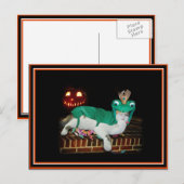Halloween Cat krijgt de Goederen. Briefkaart (Voorkant / Achterkant)
