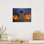 Halloween Cat Mask & Jack-o'-lantern Wall Art Poster (Keuken)
