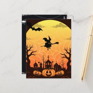 Halloween Cat Modern Briefkaart