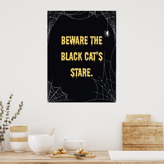 Halloween Cat Modern Poster (Keuken)