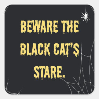 Halloween Cat Modern Vierkante Sticker