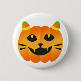 Halloween Cat-o''-Lantern Ronde Button 5,7 Cm
