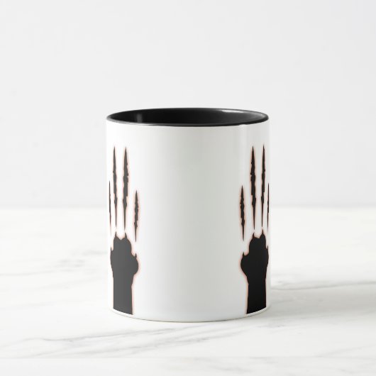 Halloween Cat Paw Claw Marks Kat krassen Mok (Midden)