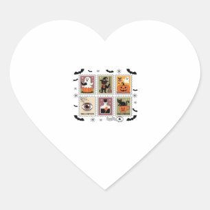 Halloween Cat Postzegel Collectie T-s Hart Sticker