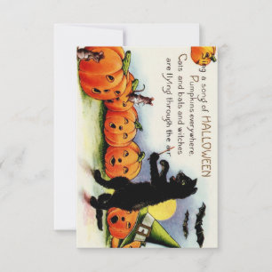 Halloween Cat Pumpkin Flat Hartelijk dank Bedankkaart