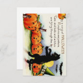  Halloween Cat Pumpkin Flat Hartelijk dank Bedankkaart (Voorkant / Achterkant)