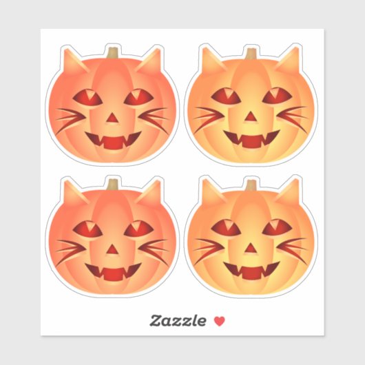 Halloween Cat Pumpkin Sticker (Vel)