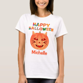 Halloween Cat Pumpkin T-shirt