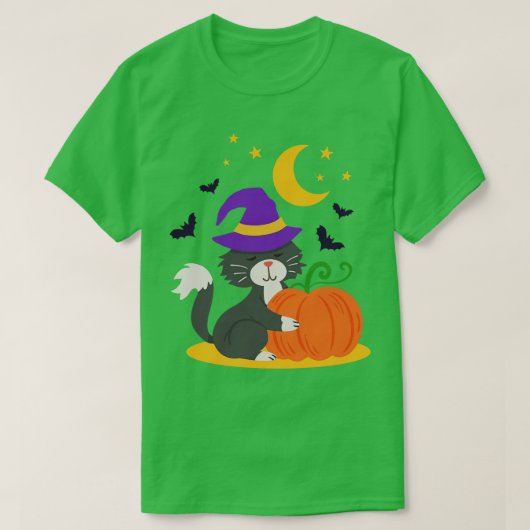Halloween Cat Pumpkin T-shirt (Design voorkant)