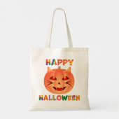 Halloween Cat Pumpkin Tote Bag (Achterkant)