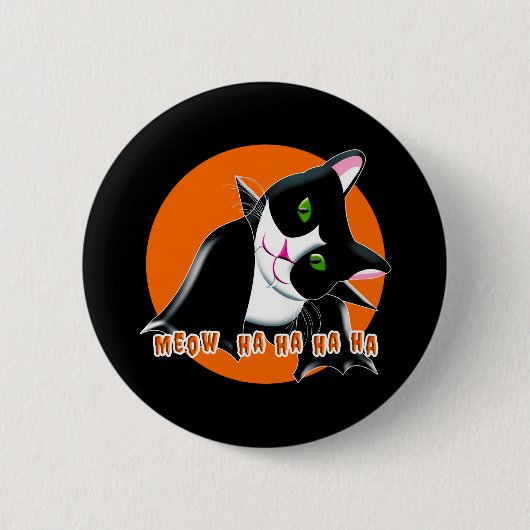 Halloween Cat Ronde Button 5,7 Cm (Voorkant)