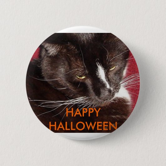 HALLOWEEN CAT RONDE BUTTON 5,7 CM (Voorkant)