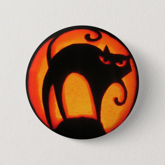 Halloween Cat Ronde Button 5,7 Cm (Voorkant)