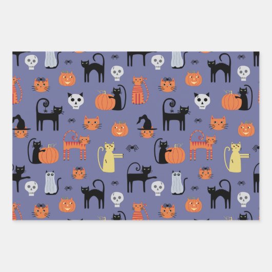 Halloween Cat Spooky Assorted Inpakpapier Vel (Voorkant 2)