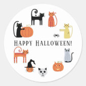 Halloween Cat Spooky Ronde Sticker (Voorkant)