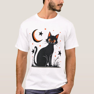Halloween Cat T-shirt | Schattigee & Spooky Black 