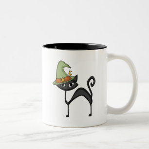 Halloween Cat T-shirts en cadeautjes Tweekleurige Koffiemok