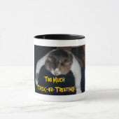 Halloween Cat Te veel Trick of Treking Coffee Mok (Midden)