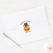 Halloween Cat Trick or treat Ronde Sticker (Envelop)