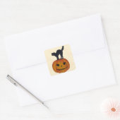 Halloween Cat Vierkante Sticker (Envelop)