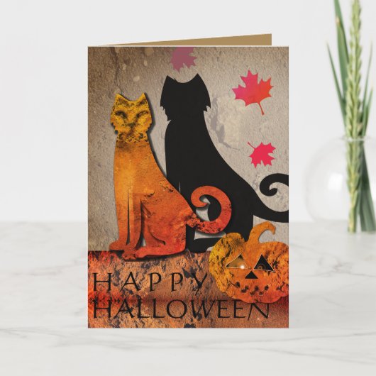 Halloween Cat Wenskaart Notitiekaartje (Voorkant)