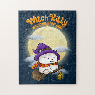Halloween Cat Witch Kat Legpuzzel