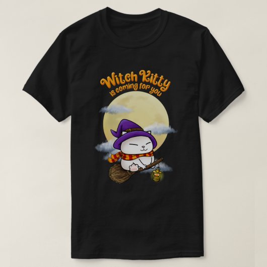 Halloween Cat Witch Kat T-shirt (Design voorkant)
