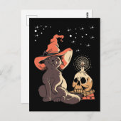  Halloween Cat Witchy Skull Briefkaart (Voorkant / Achterkant)