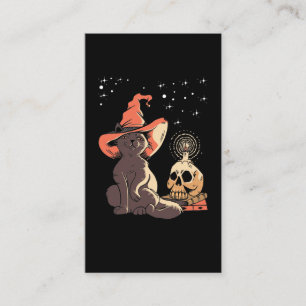  Halloween Cat Witchy Skull Visitekaartje