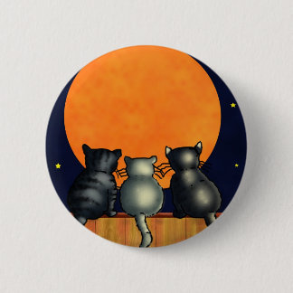 Halloween Cats Bekijk de maan - stijl Ronde Button 5,7 Cm