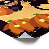 Halloween Cats by the Haunted House Poster (Hoek)