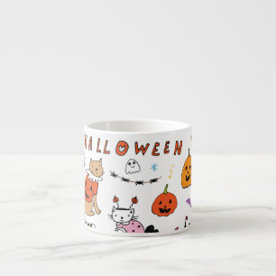 Halloween Cats  lijnpatroon Espresso Kop