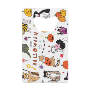 Halloween Cats lijnpatroon Kredietkaart Flessenopener
