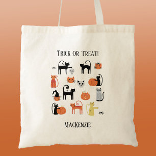 Halloween Cats Spooky Gepersonaliseerde Trick or t Tote Bag