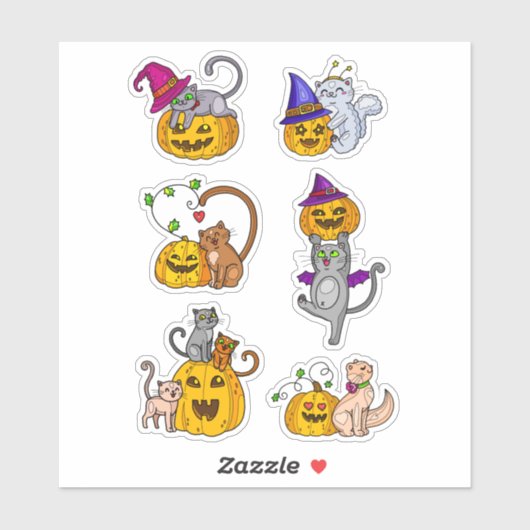 Halloween Cats Sticker (Vel)